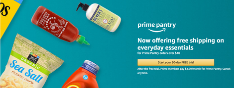 $5 Off Your First Prime Pantry Order with Prime Pantry Membership | Amazon | Promo code PANTRY5. Extra $6 off with purchase of five items from this page.
